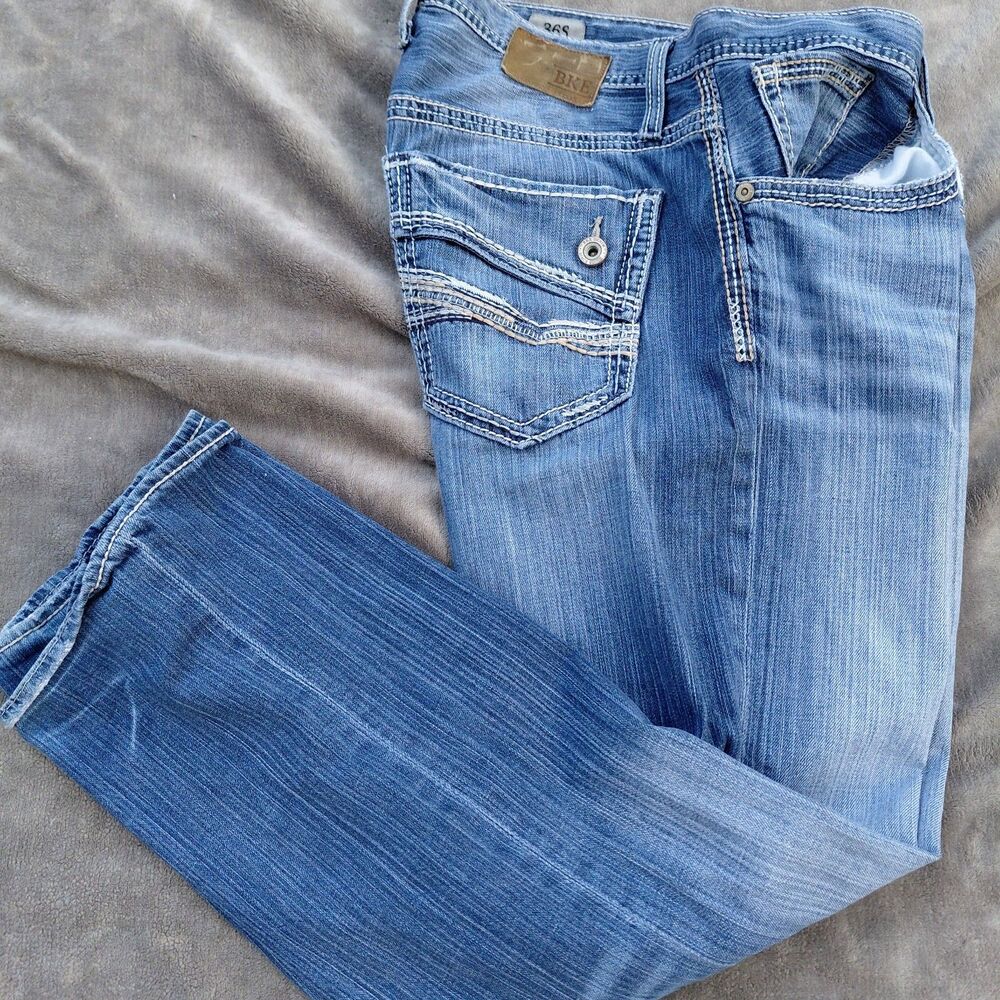 Y2K BKE Derek Womens Bootcut Jeans Size 36S Blue Stretch Denim 5-Pocket Classic
